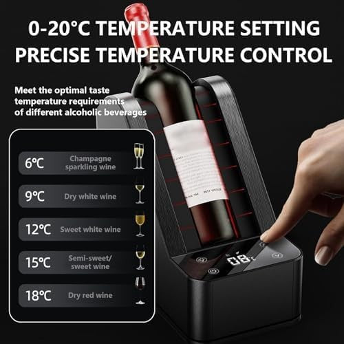 Electric Wine Bottle Cooler 750ml Adjustable Temperature Chiller 0–20°C