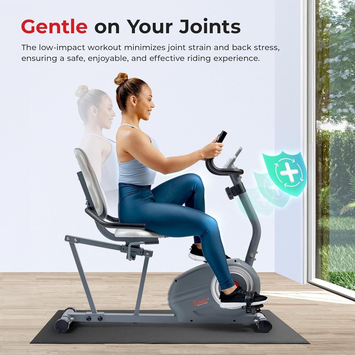 Exercise Bike Magnetic Bluetooth LCD Quiet Adjustable Seat Home Fitness
