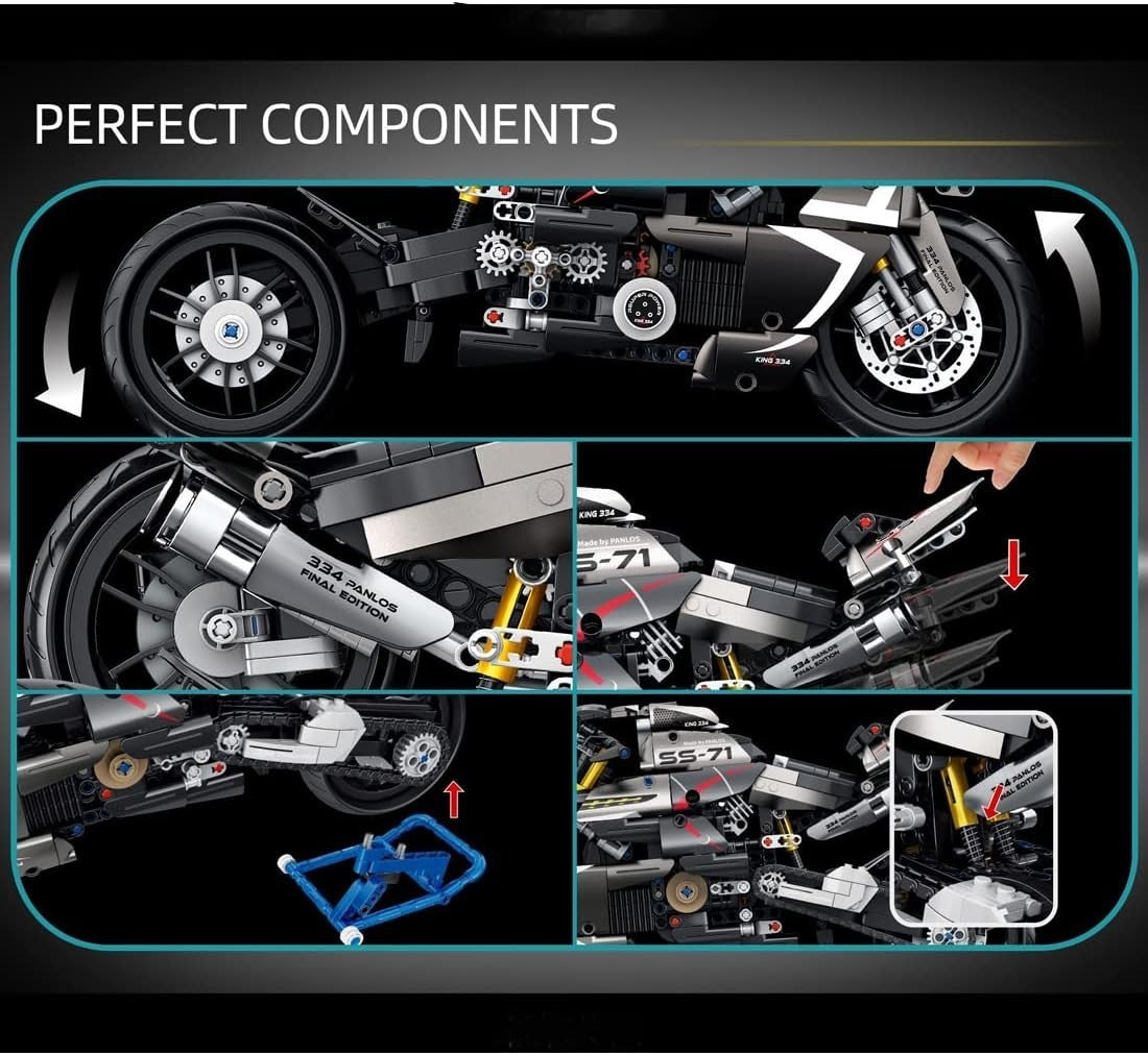 1056 PCS Motorcycle Model Kit | Realistic Details | Perfect Gift for Kids & Adul