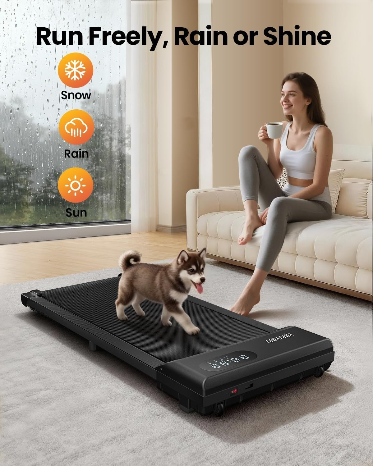 Under Desk Walking Pad Treadmill 6km/h Quiet Compact Home Office