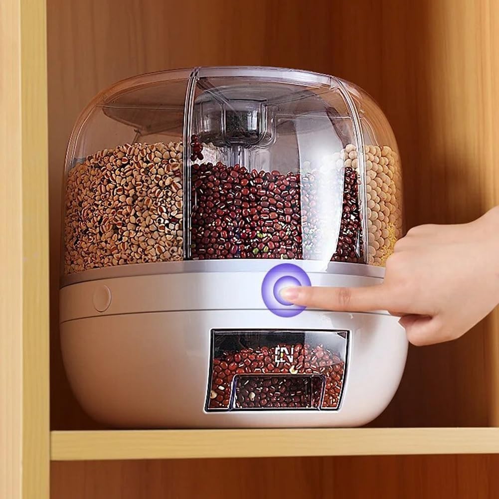 360° Rotating Grain Dispenser Airtight Rice Storage
