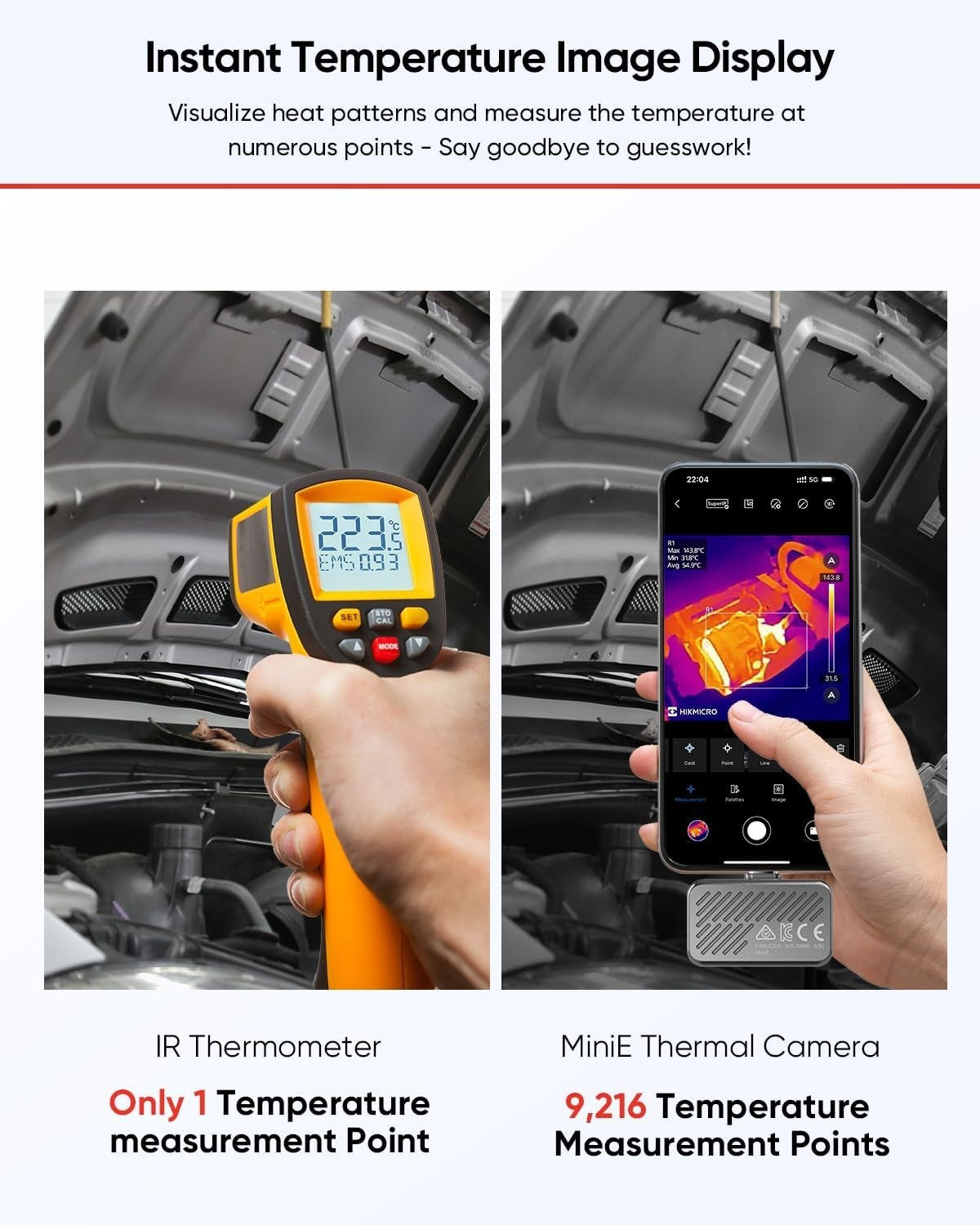 Thermal Camera for iPhone Android 192x192 IR USB-C Imaging Camera