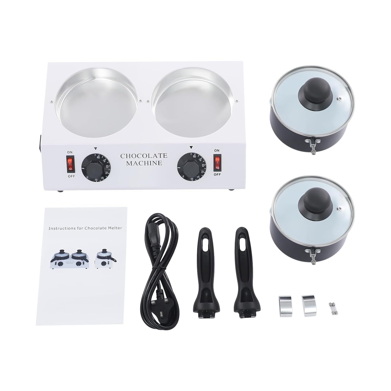 Double Pot Chocolate Tempering Machine Electric Melting Warmer 40W