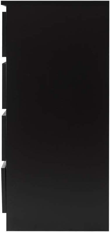 Black 4 Drawer Chest Bedroom Storage Unit Modern Tall Cabinet 70cm Wide