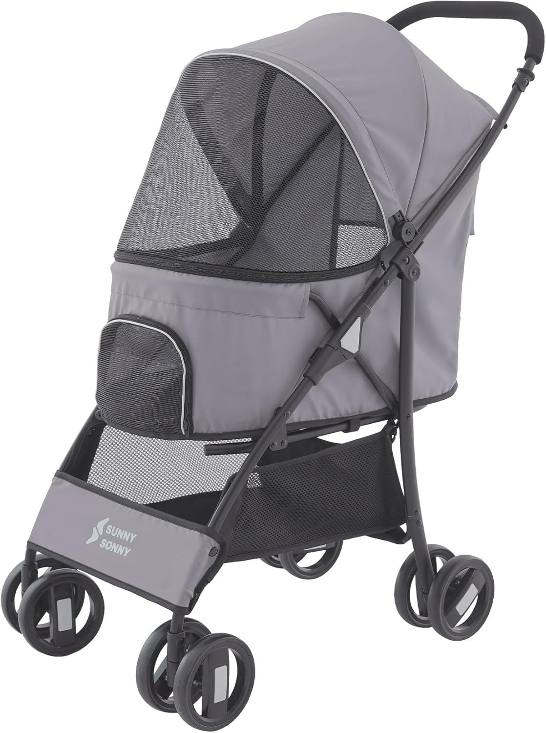 Pet Stroller for Small Medium Dogs Cats Foldable Carrier w/ Swivel Wheels