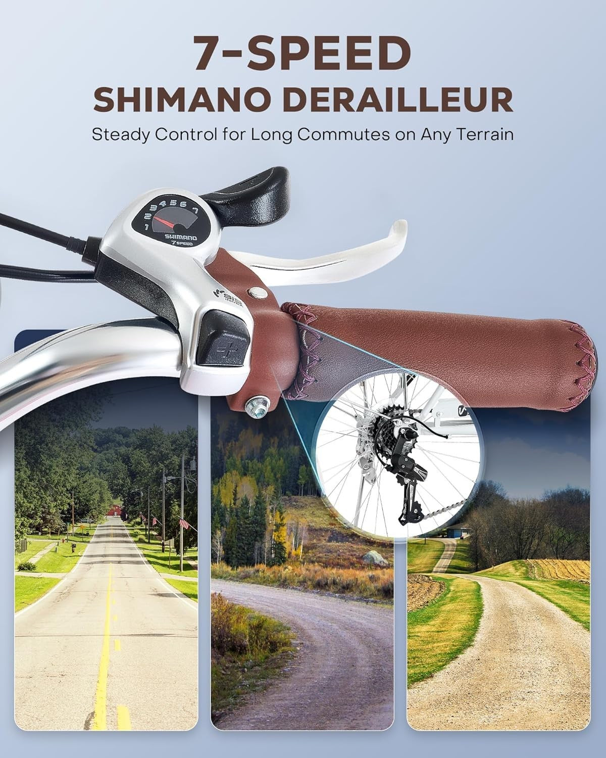Comfort Cruiser Bike for Women - 7-Speed Commuter with Basket & Step-Through