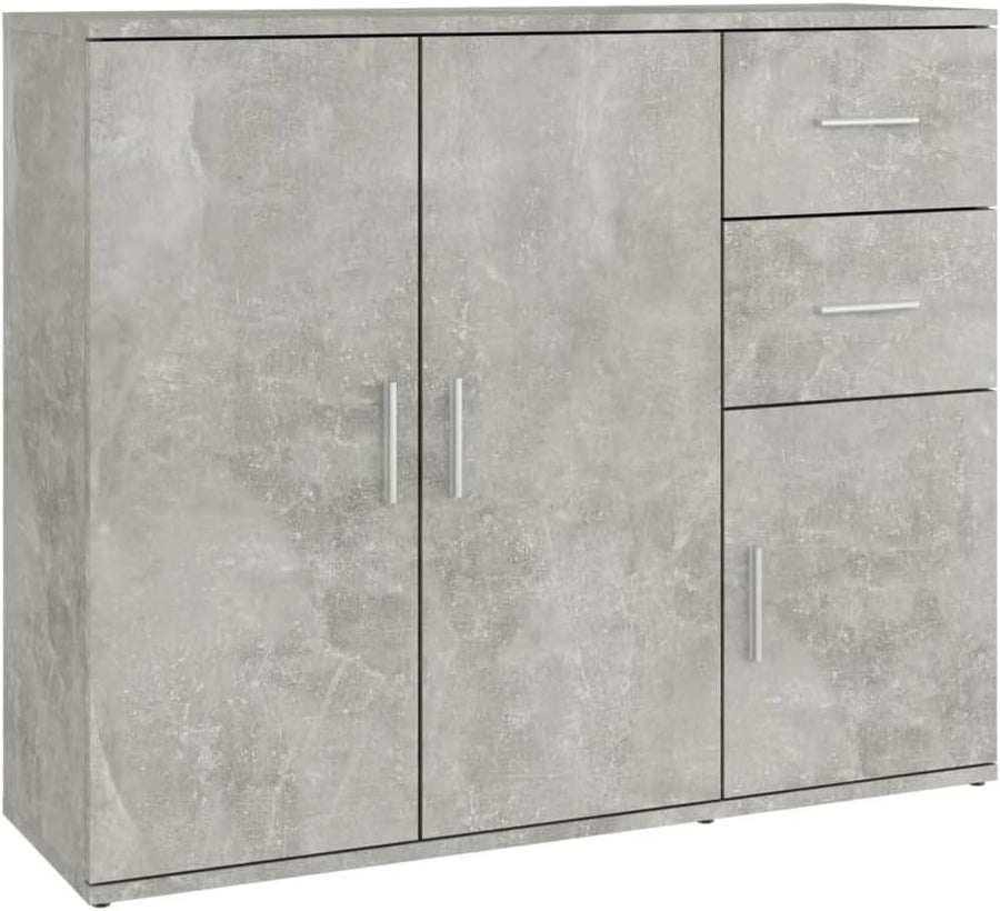 Modern Sideboard Cabinet Grey Storage Cupboard Drawers Unit for Living Room