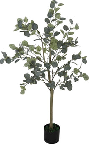 150cm Artificial Eucalyptus Tree Silver Dollar Leaves in Pot Home Garden Decor