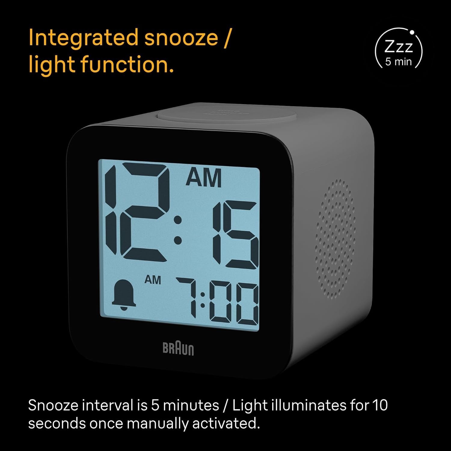 Digital Speaking Alarm Clock Large LCD Snooze Crescendo Beep Easy Read