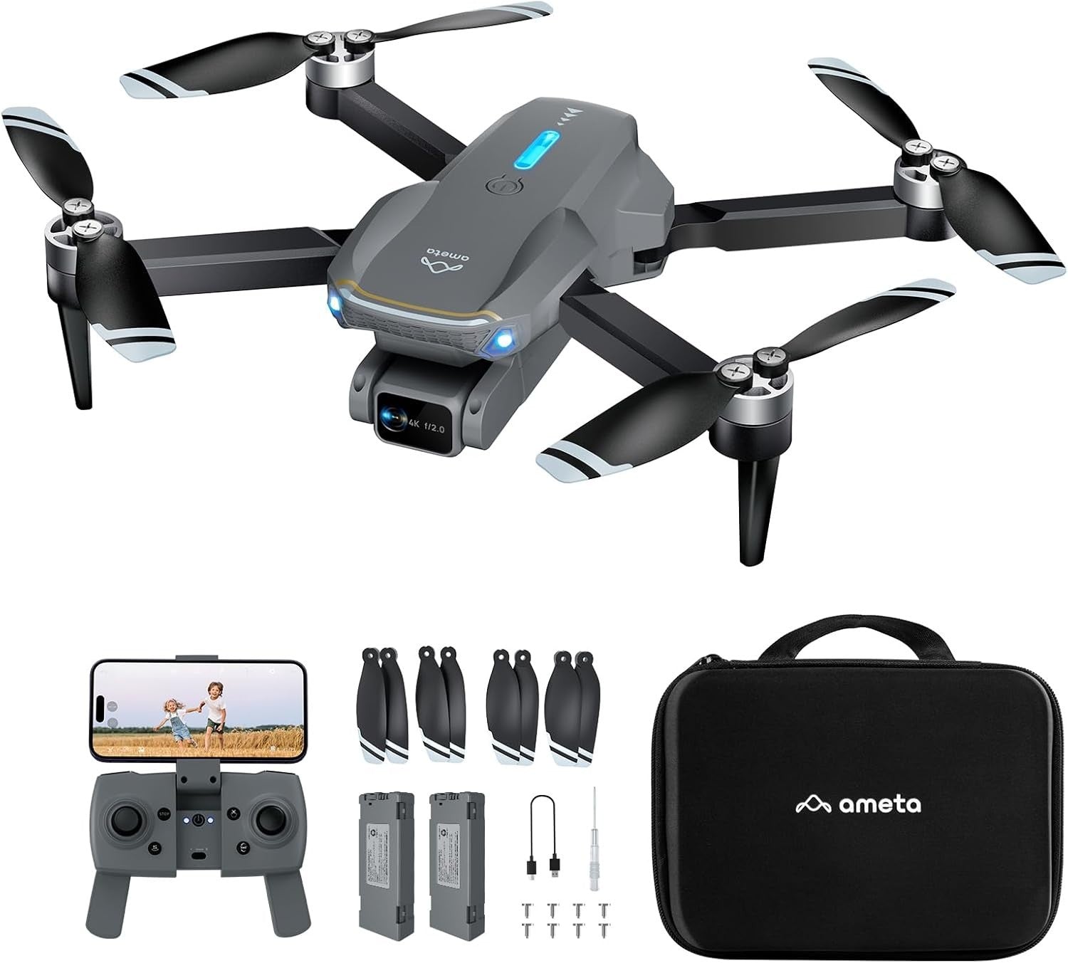 4K Drone with Camera Brushless Motor 36min Flight FPV Altitude Hold Toy
