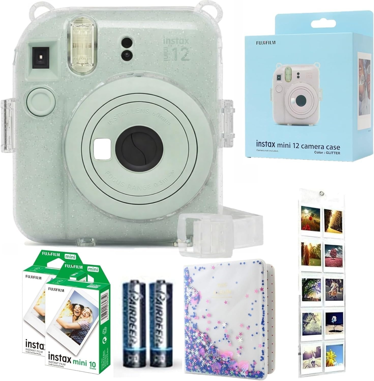 Instant Camera Bundle Film Case Album Photo Display Mint Green