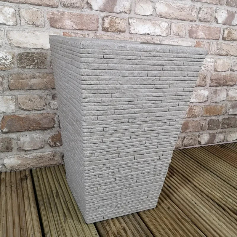 Tall Stone Effect Slate Garden Planter 45cm Indoor Outdoor Frostproof
