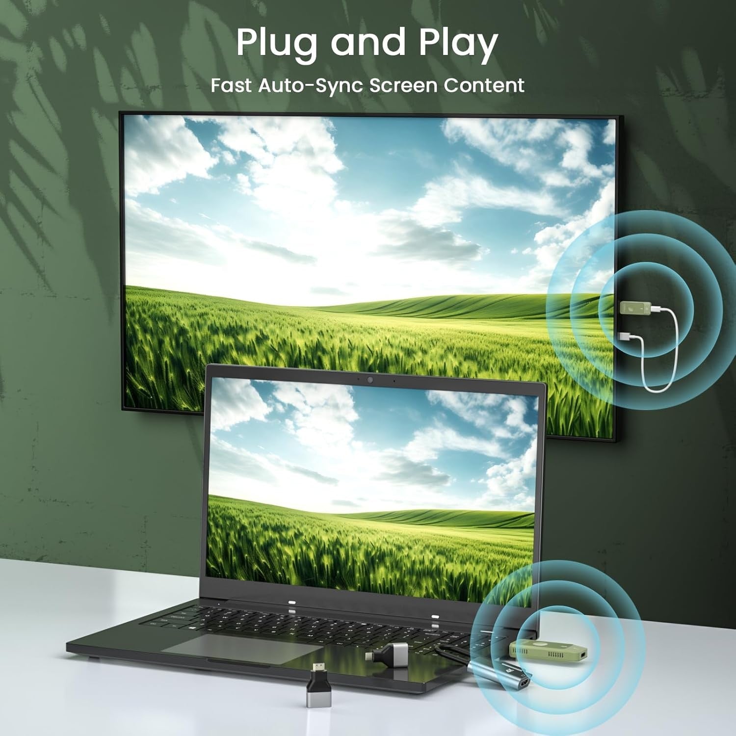 Wireless HDMI Transmitter Receiver 1080P 98FT Screen Mirroring