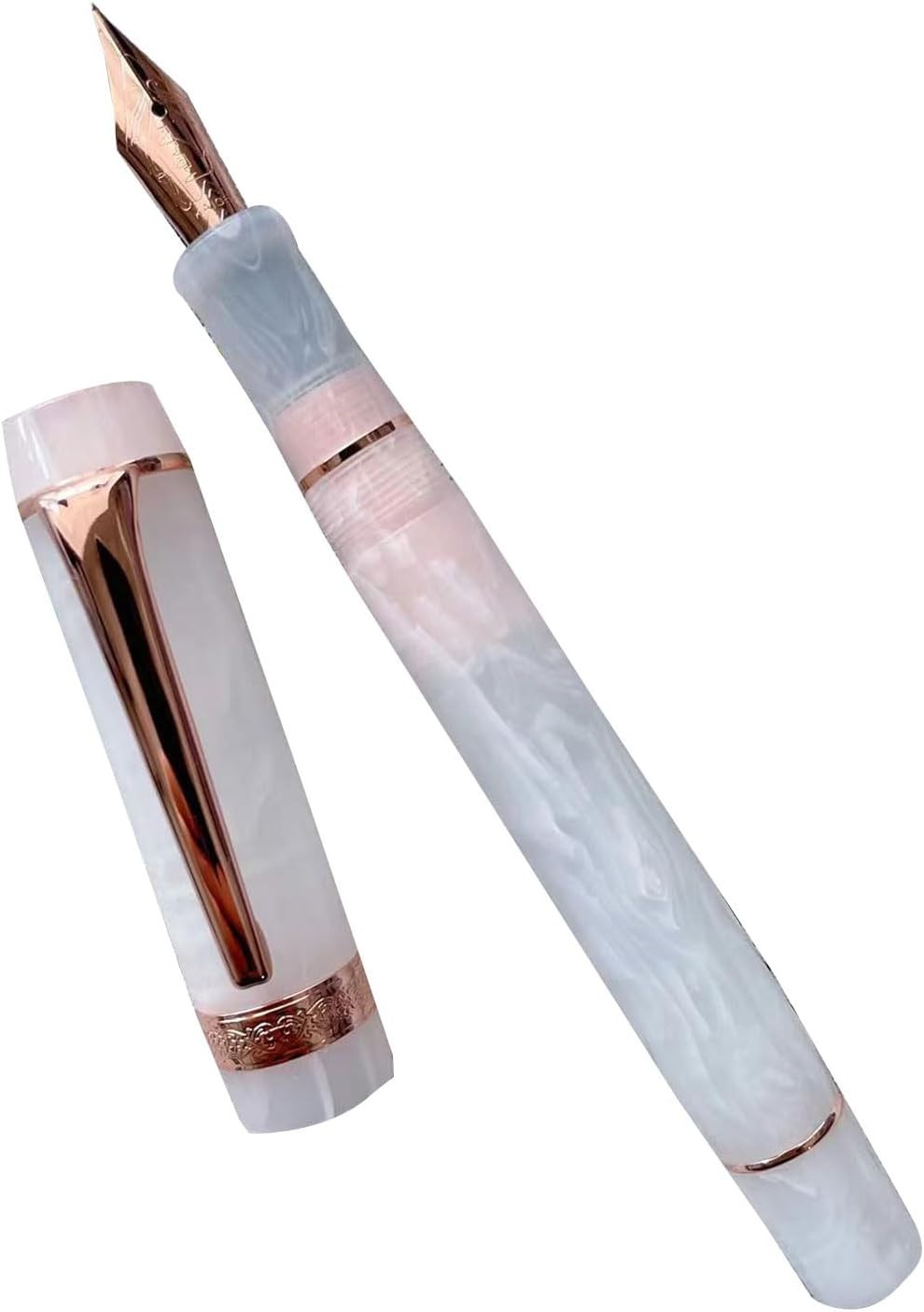 Glacier Rose Gold Clip Acrylic Pen Smooth Writing for Office & School