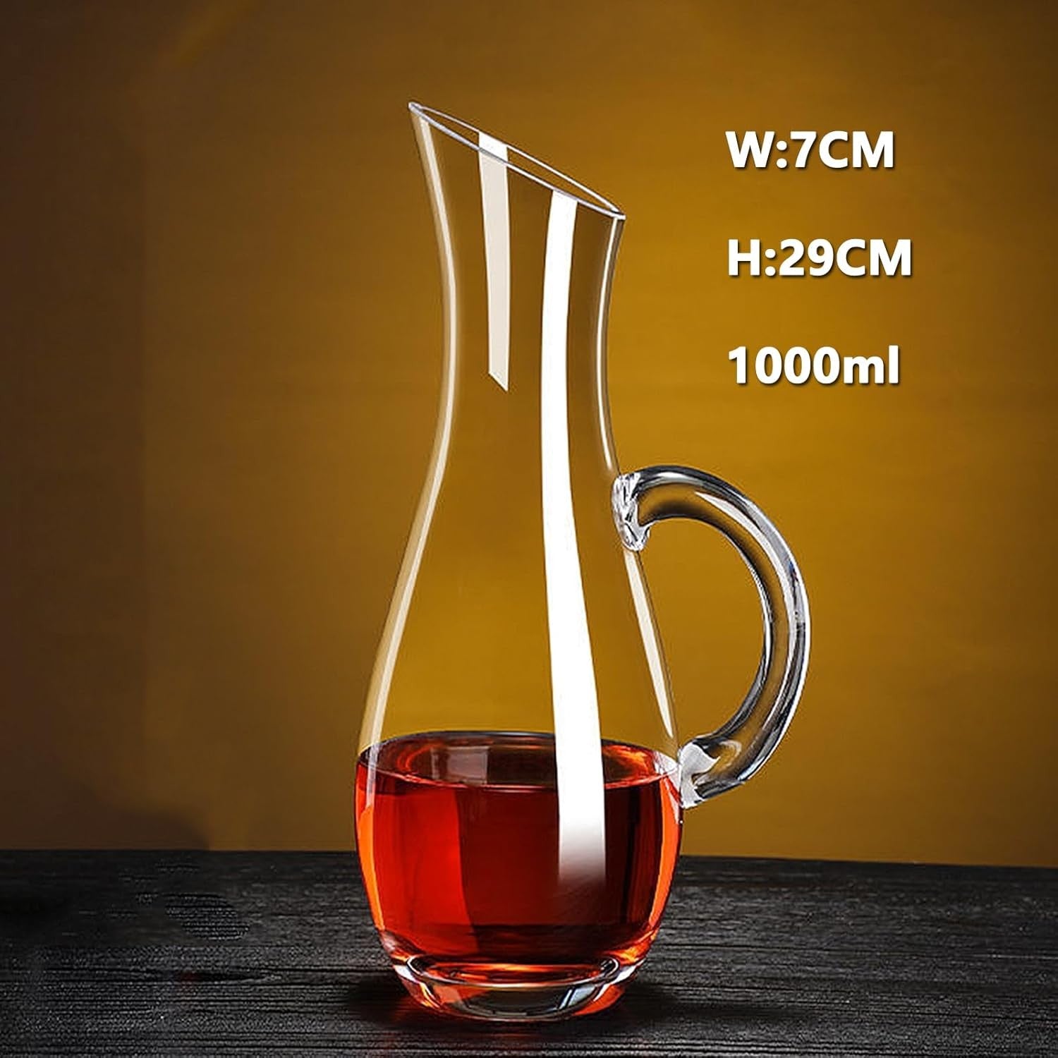 1L Crystal Wine Decanter with Aerator Handle | Elegant Glass Carafe for Red Wine
