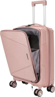 20 Inch Cabin Suitcase Hard Shell TSA Lock Spinner Wheels Front Pocket