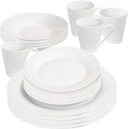 16pc Porcelain Dinner Set Plates Bowls Mugs Microwave Dishwasher