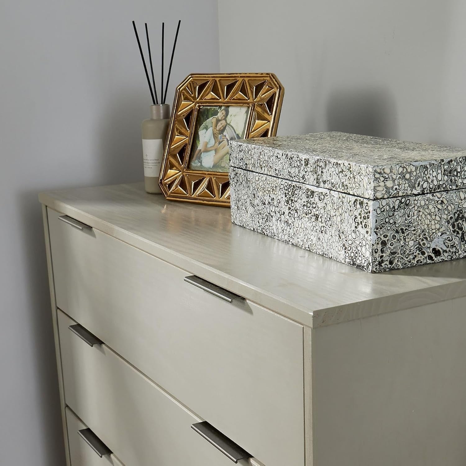 Industrial Grey Wooden Chest of Drawers - 4 Drawer Bedroom Storage Unit