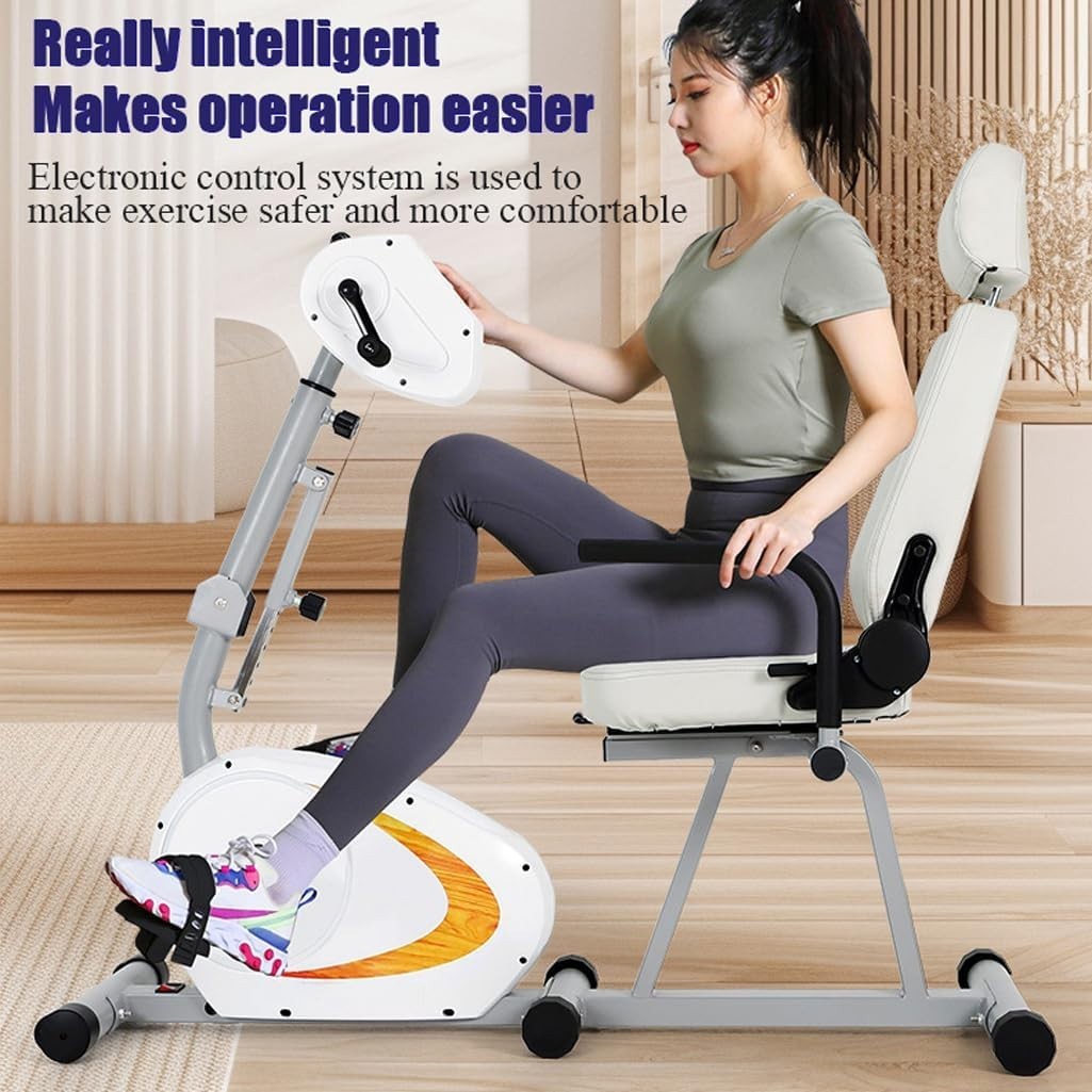 Motorized Recumbent Exercise Bike Electric Arm Leg Trainer Adjustable Seat Rehab