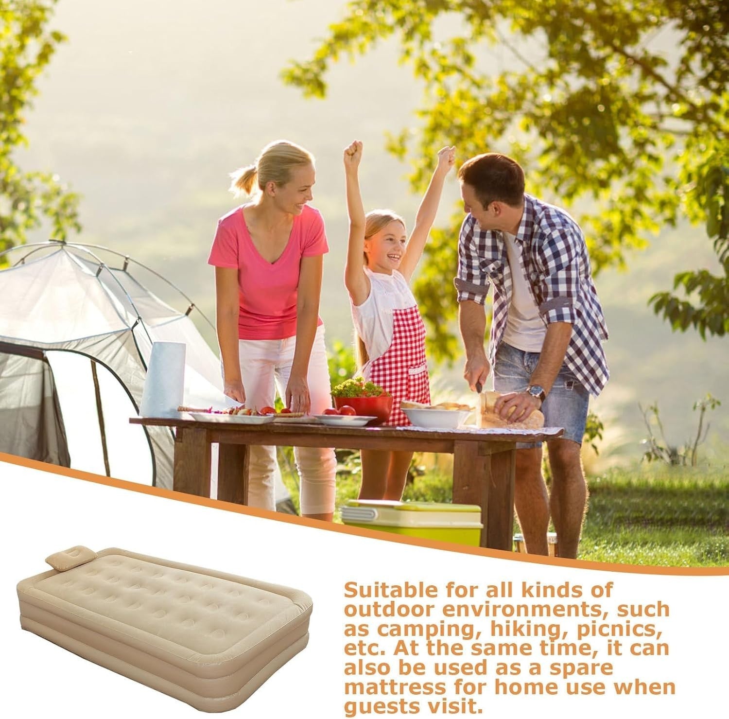 Inflatable Air Mattress Twin Bed with Built-in Pump – Camping & Guest
