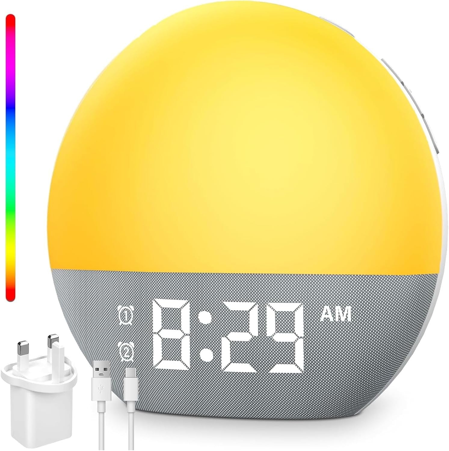 Sunrise Wake Up Light Alarm Clock Dual Alarm Sleep Sounds Bedside Lamp