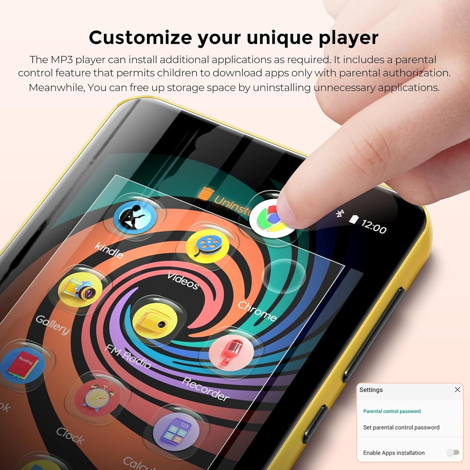 160GB MP3 MP4 Player Black Gold 4" Touch WiFi Bluetooth