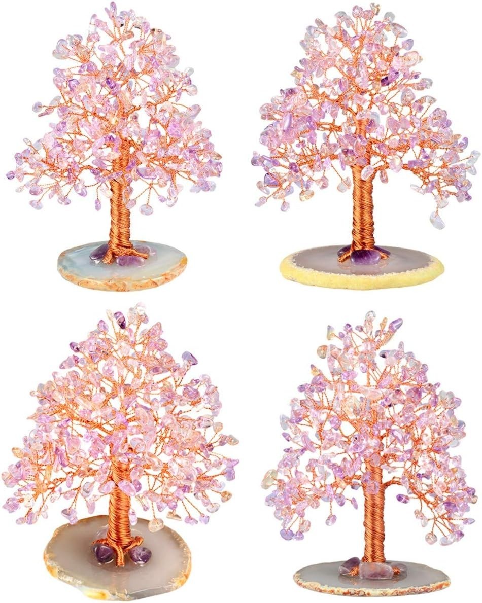 Amethyst Citrine Crystal Money Tree • Feng Shui Gemstone Decor • Agate Base Gift
