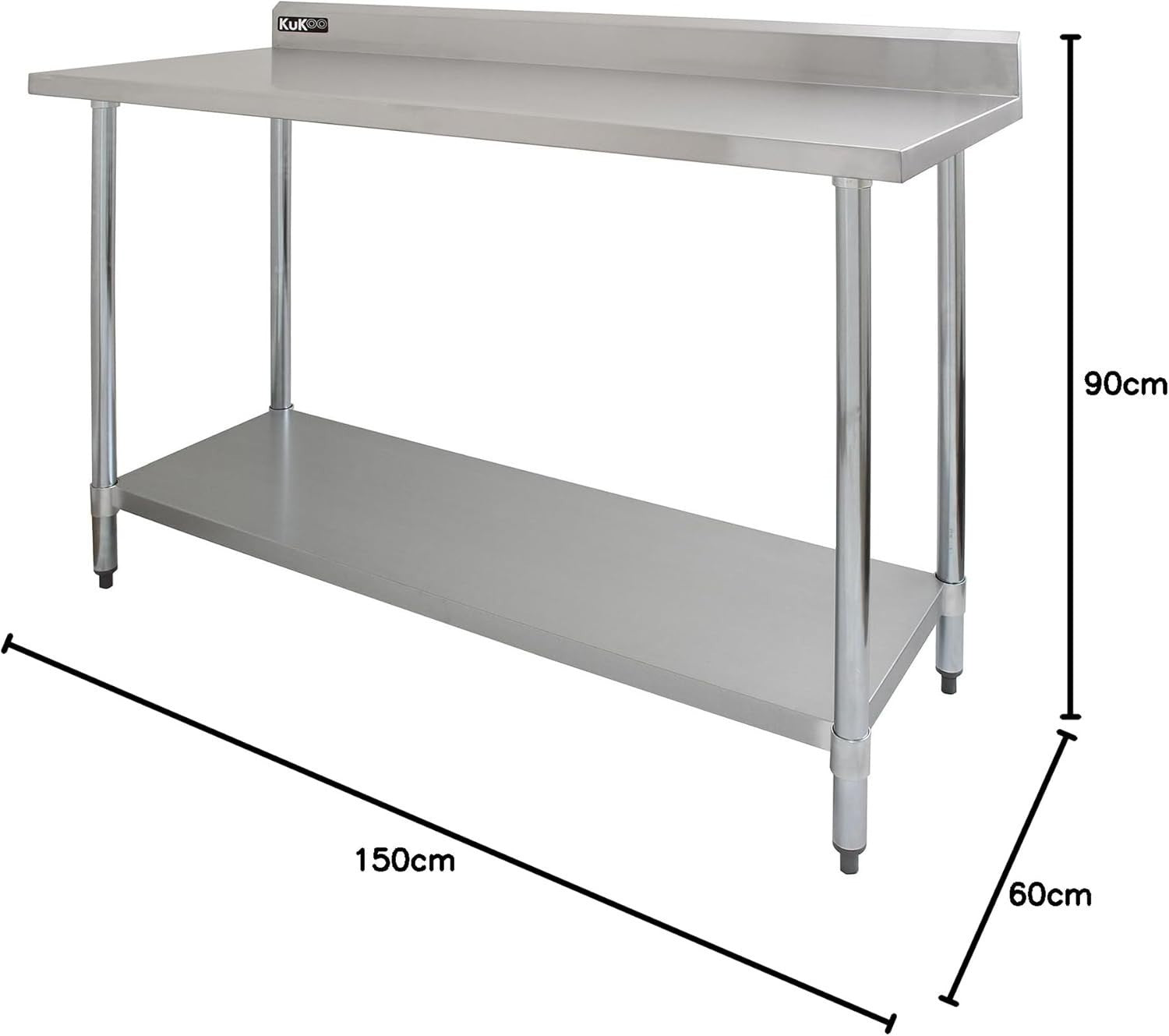 5ft Stainless Steel Catering Workbench Food Prep Table Heavy Duty 250kg