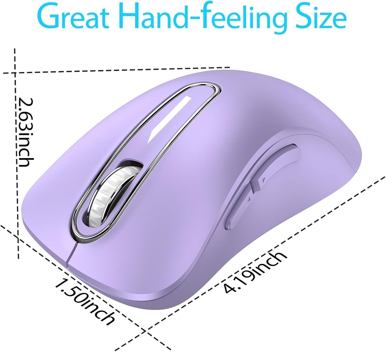 Ergonomic Wireless Mouse 1400 DPI USB 2.4G Portable Laptop Lilac