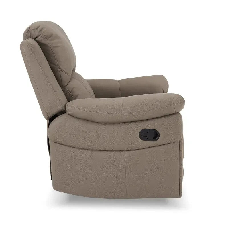 2 Seater Recliner Sofa Air Leather Brown Manual Couch Cupholder Storage