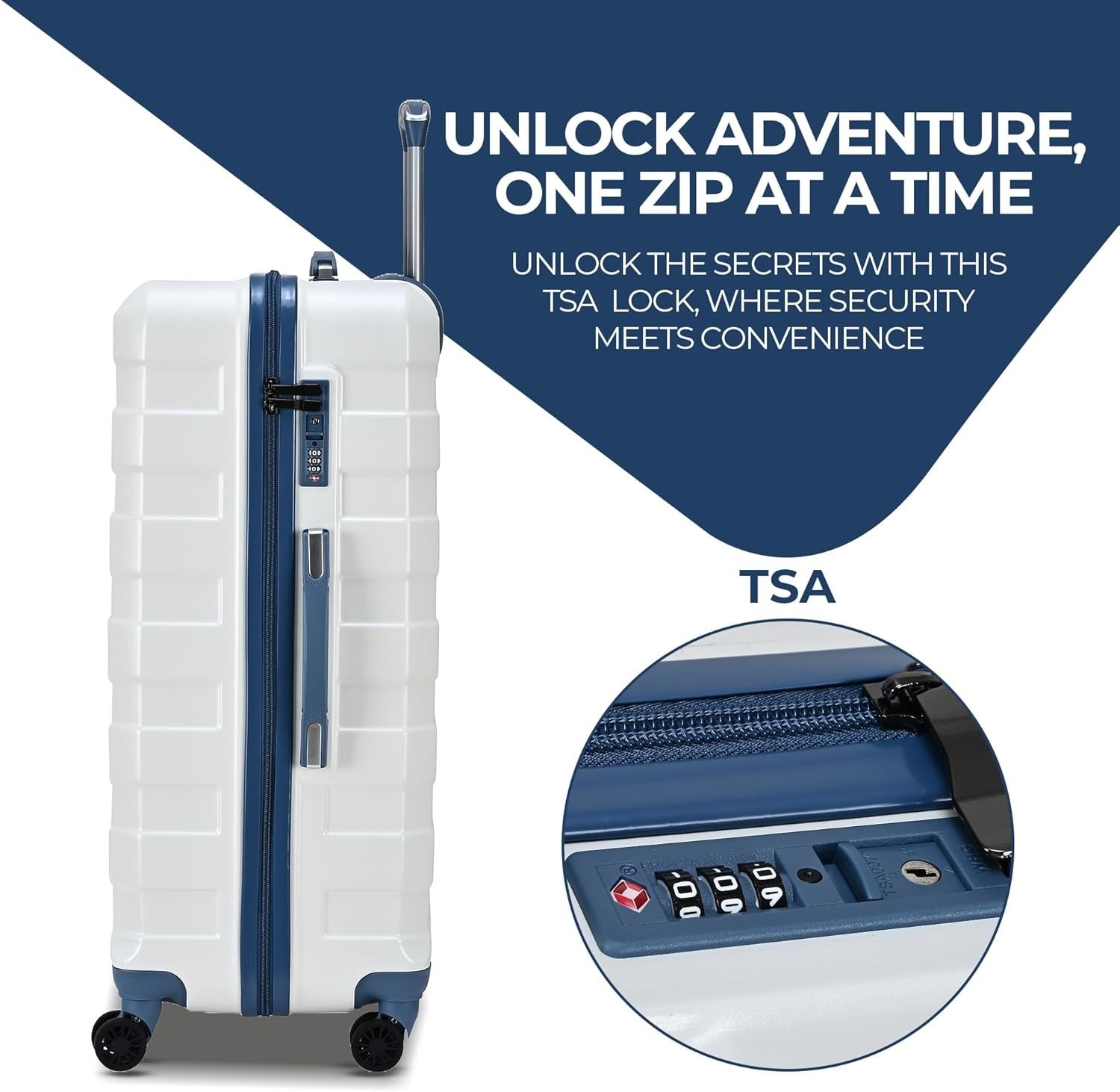 Large Travel Suitcase 28” Lightweight Hard Shell TSA Lock Spinner Wheels