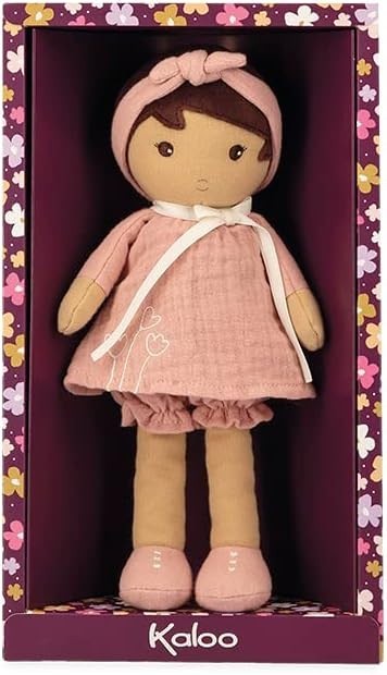 25cm Soft Fabric Baby Doll Pink Muslin Dress Personalised Ribbon Newborn Gift