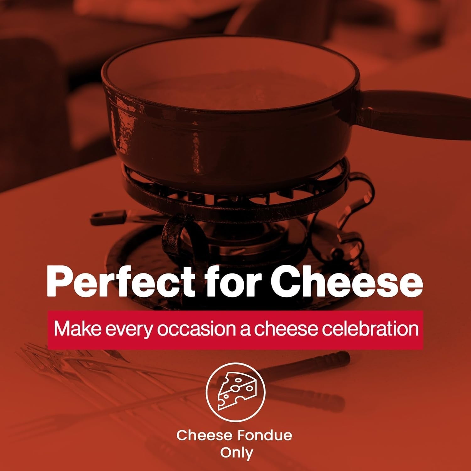Cast Iron Cheese Fondue Set 9 Piece 2L Deep Blue Chocolate Pot