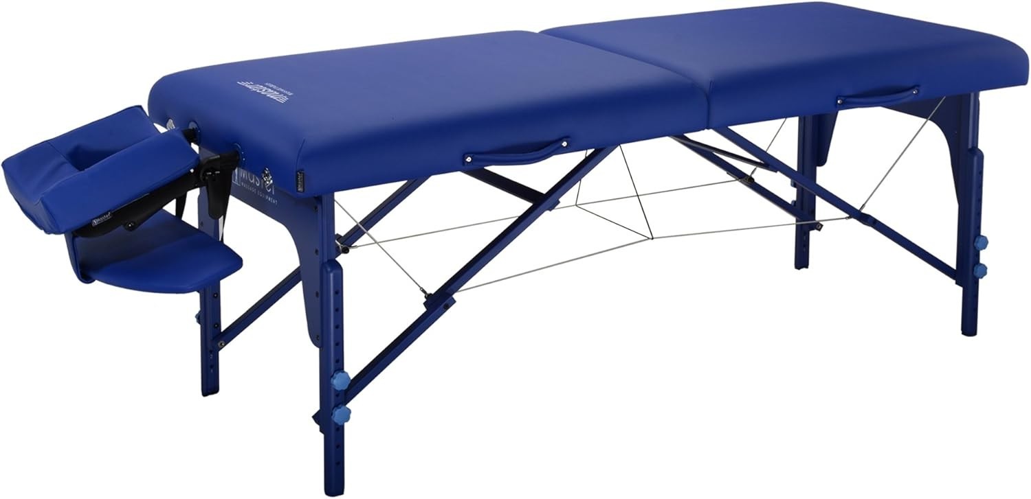 71cm Portable Massage Table | Pro Montclair Spa Bed w/ Memory Foam Imperial Blue
