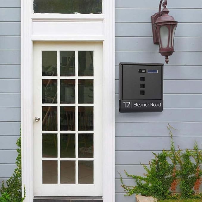 Wall Mounted Waterproof Post Box with Lock Mailbox Secure Letter Holder