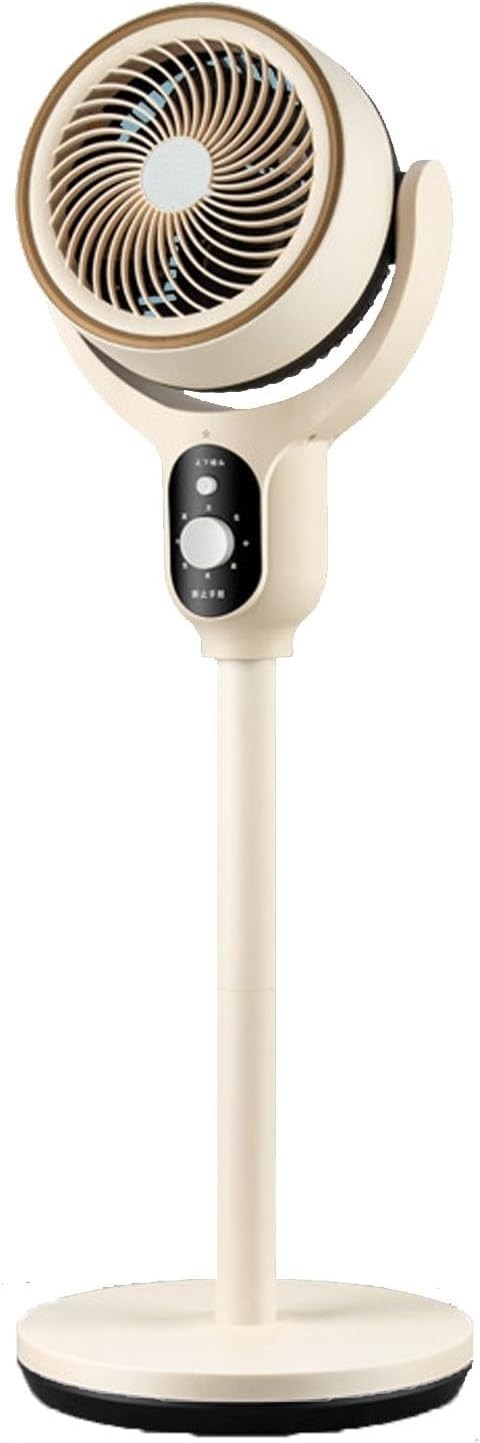 90°+90° Standing Fan Adjustable Height 3-Speed Quiet Floor Pedestal Fan Beige