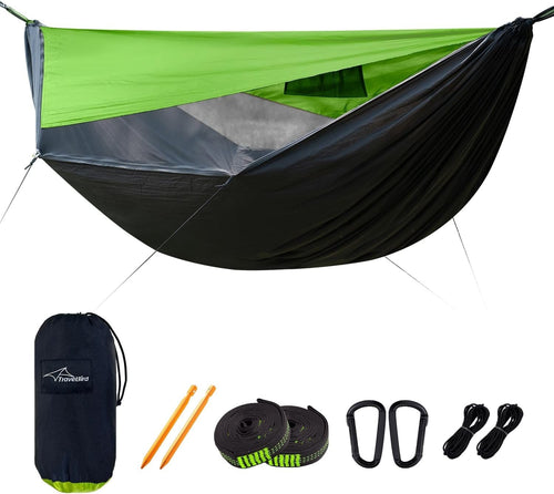 Outdoor Camping Hammock with Mosquito Net & Sunshade | 290x140CM Travel Bed