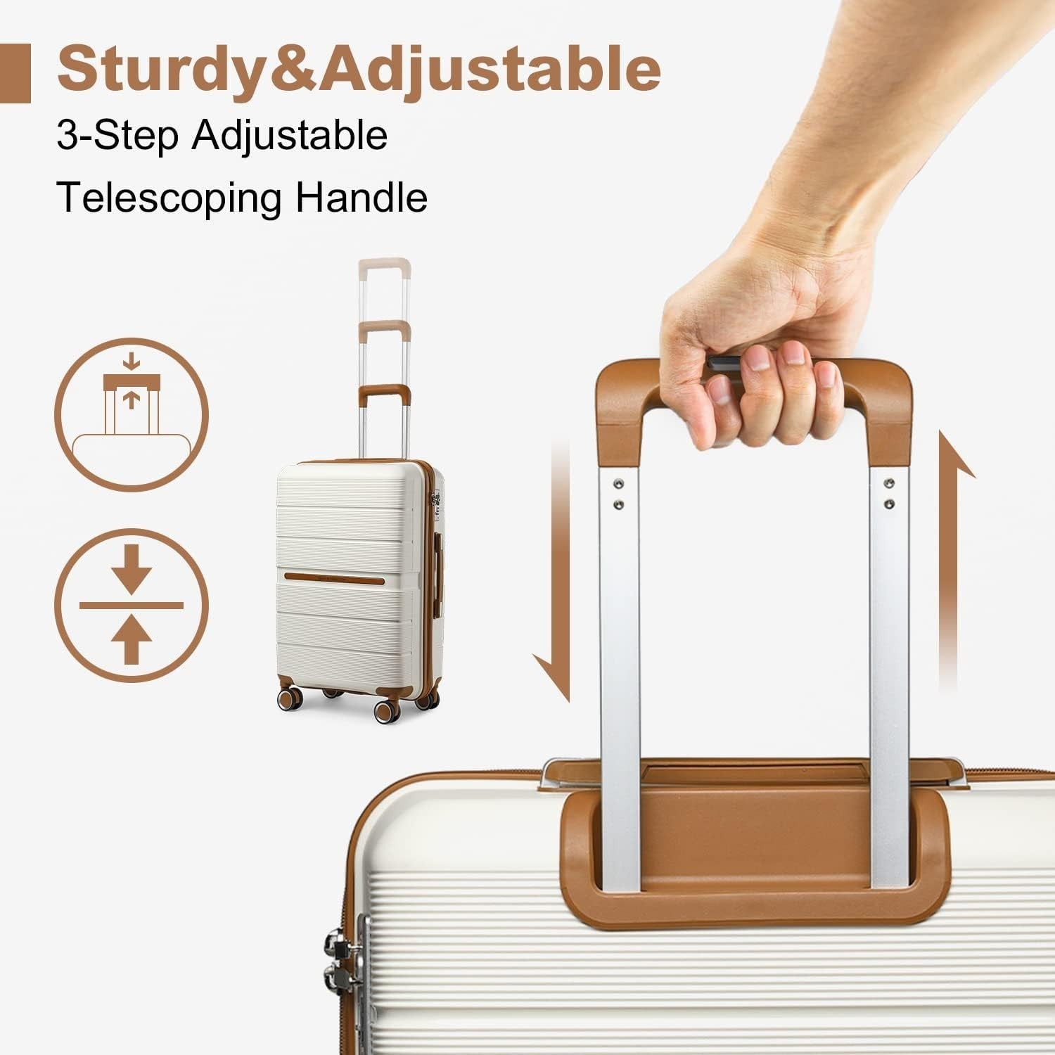24'' Medium Check In Luggage PP Hard Shell TSA Lock 4 Spinner Wheels