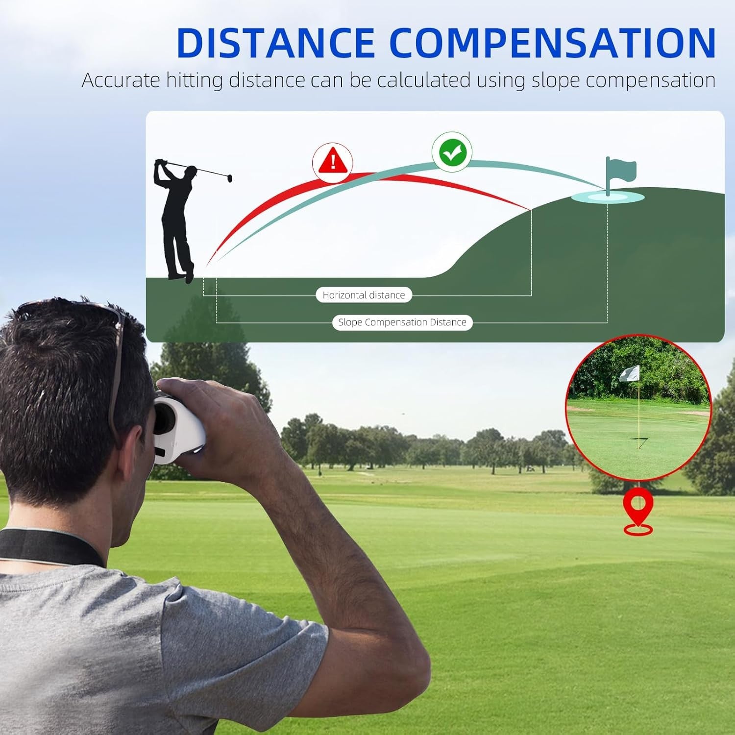 Golf Rangefinder 900 Yards Slope Flag Lock Vibration LCD Rechargeable