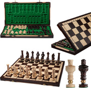 Luxury 65cm Wooden Chess Set • Hand-Carved Pieces • Foldable Board • Deluxe Gift