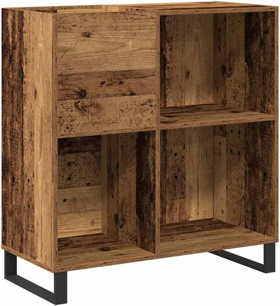 Solid Oak Effect Media Storage Unit – Modern Cabinet with Doors & Shelves