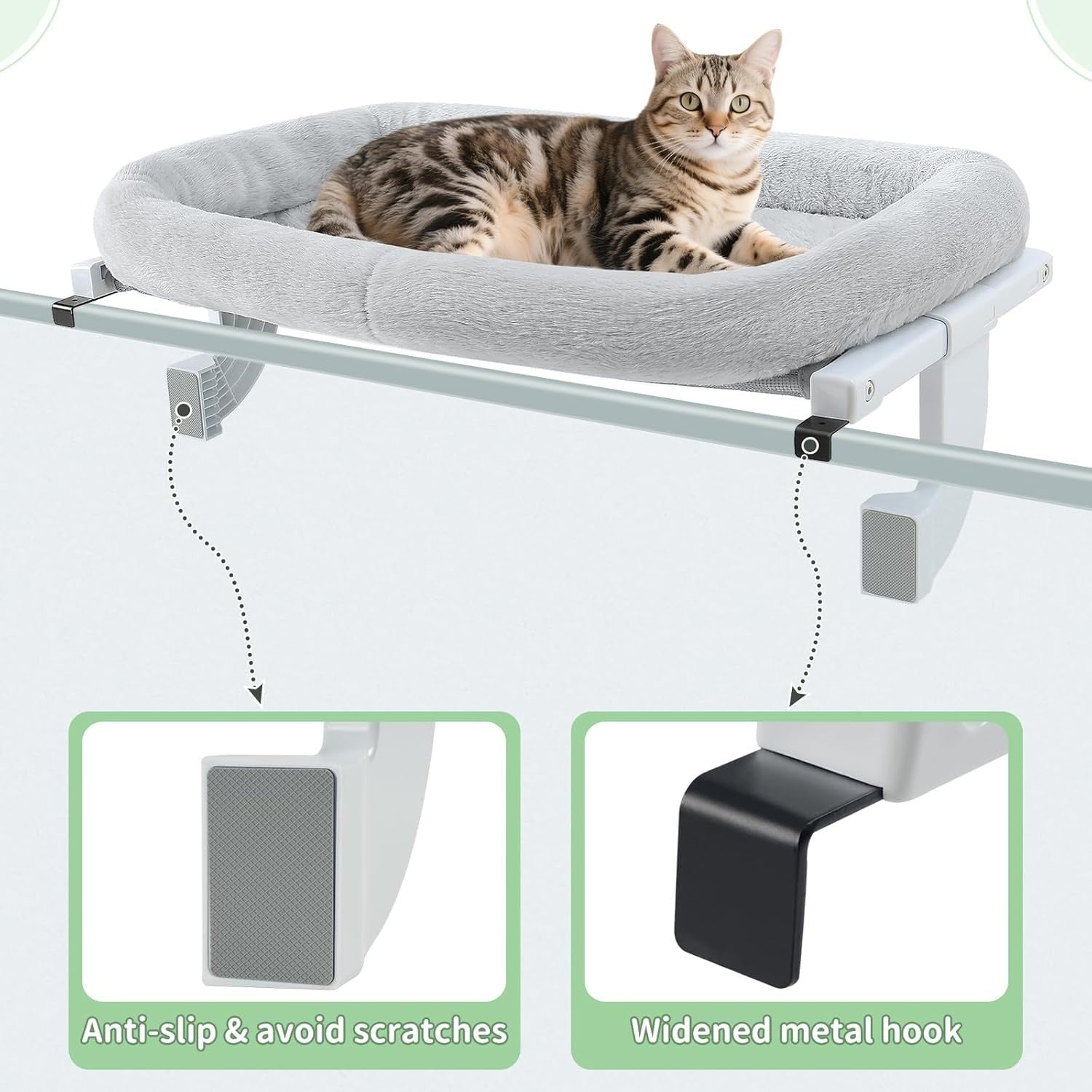 Adjustable Cat Radiator Window Hammock Bed No Drill Holds 18kg M