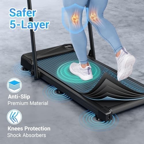 2-in-1 Folding Treadmill & Walking Pad 10KM/H Home Office Compact