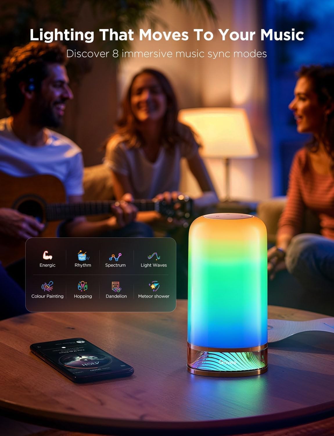 Smart RGB Touch Bedside Table Lamp App Control Night Light Kids Bedroom