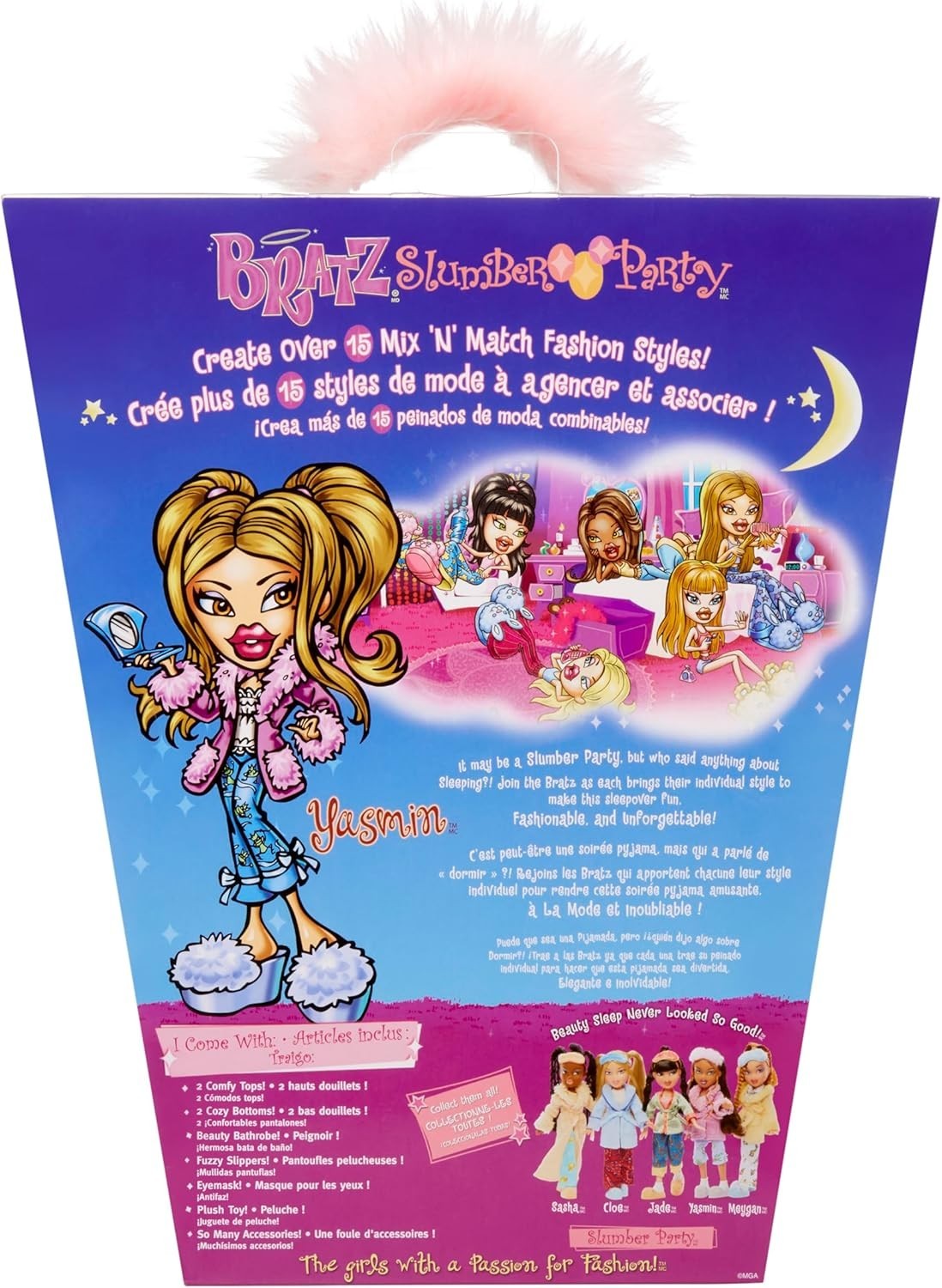 Curly Hair Slumber Party Fashion Doll Pajamas Plush Sleepover