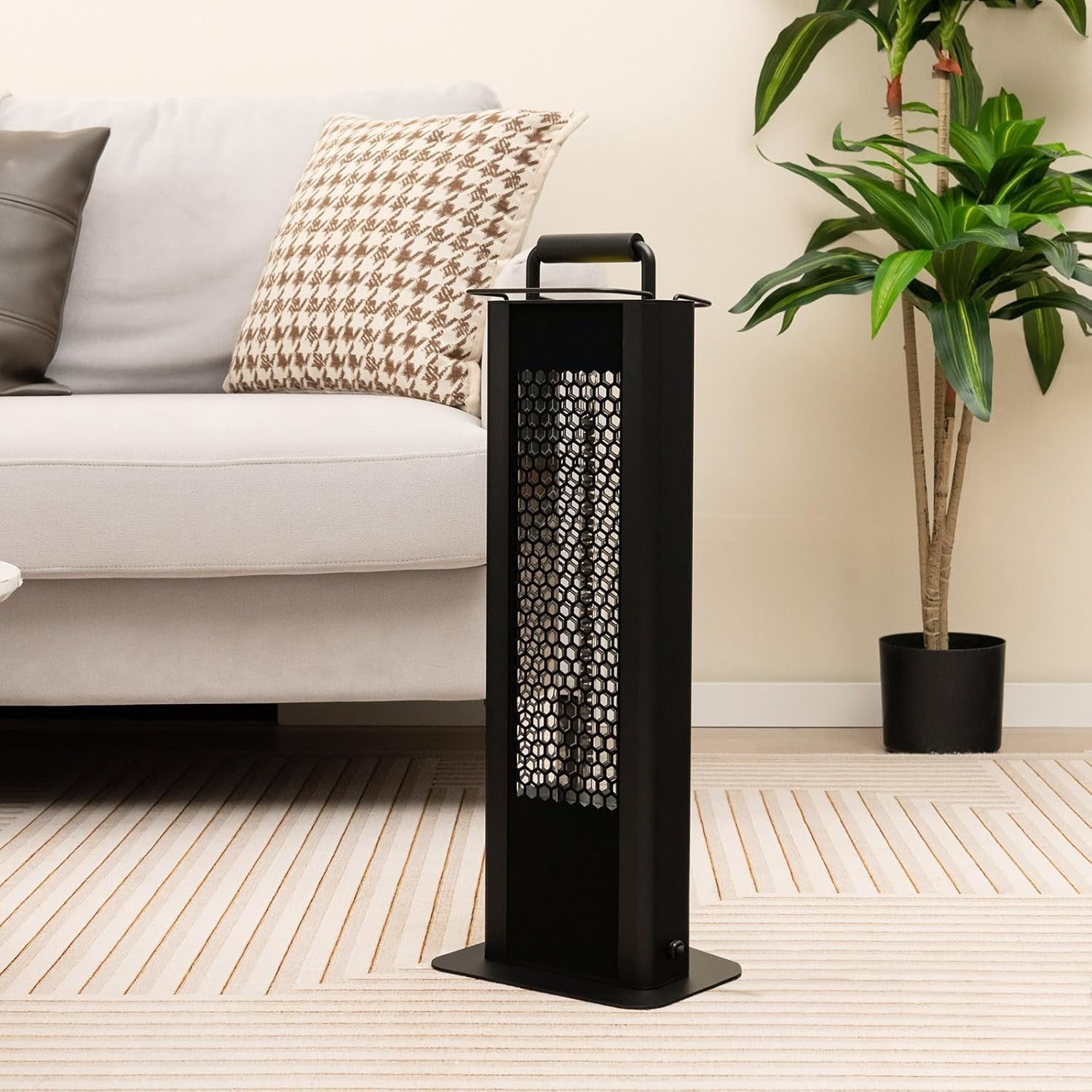 Outdoor Electric Patio Heater 1200W Double-Sided Infrared Waterproof Safe