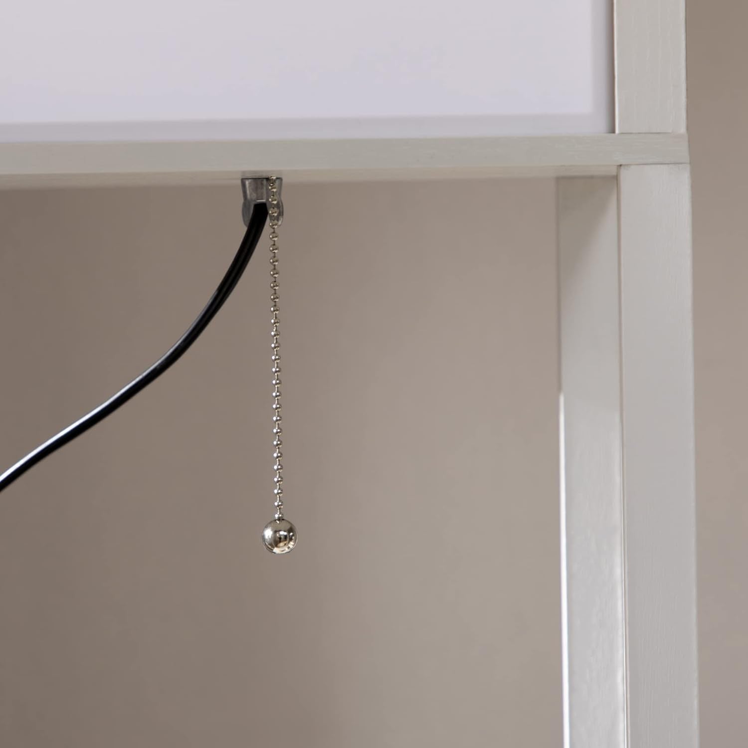 Corner Floor Lamp with Shelves Dual Light Modern Storage Standing Lamp White