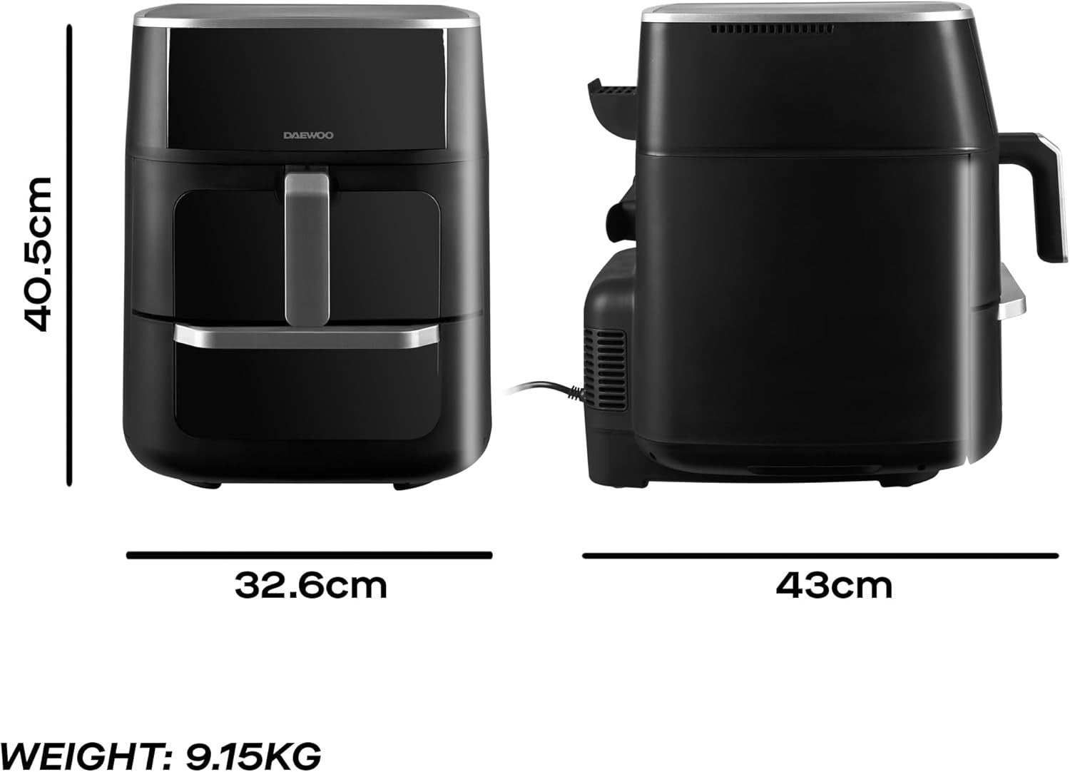Dual Air Fryer 11L | 6L+5L Sync Finish Digital 8 Presets Healthy Family Cooker
