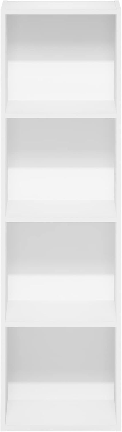 4 Cube Bookcase Small Storage Shelf Compact Organizer Bookshelf Display White