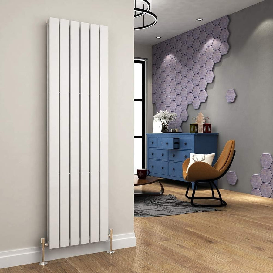 Vertical Designer Radiator 1600x452mm White Double Panel High Heat Output
